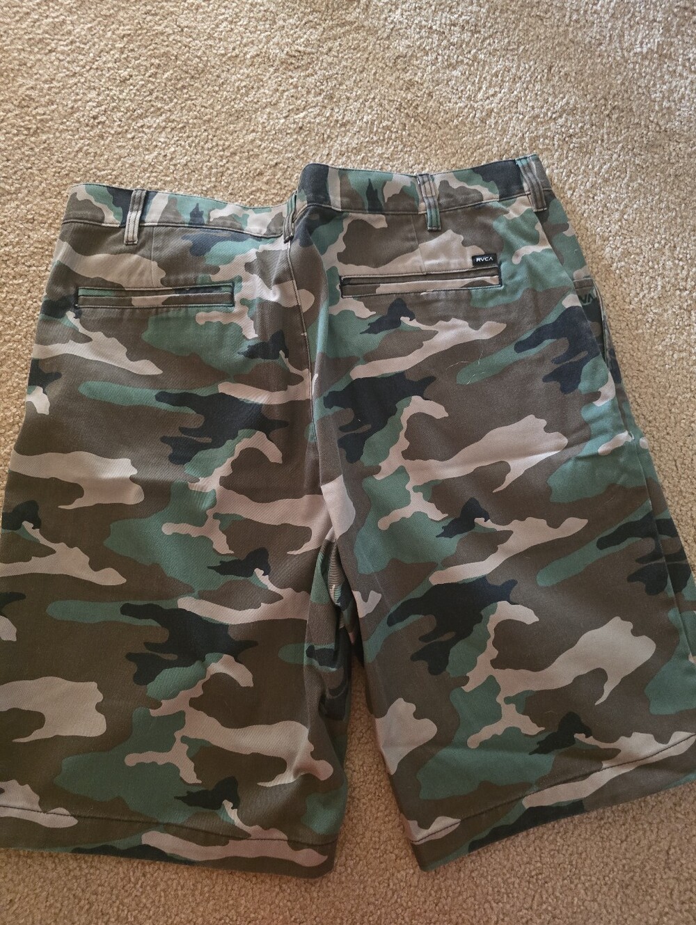RVCA Men's Camouflage Cargo Pants - Green Camo